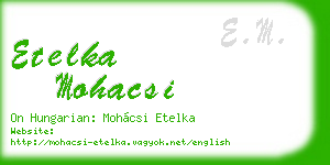 etelka mohacsi business card