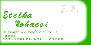 etelka mohacsi business card